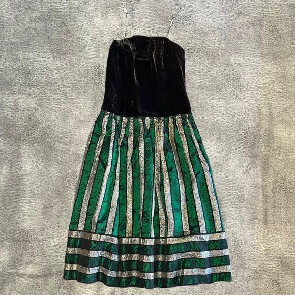 Rimini Vintage Striped Velvet 80's Maxi Dress - Picture 1 of 7